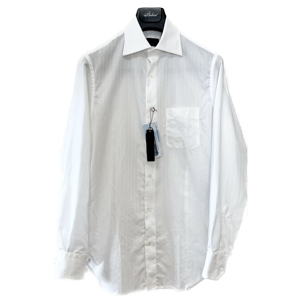 新品 定価12100円 UNIVERSALLANGUAGE ユニバーサルランゲージ ドレスシャツ 白 46 M ネック39 COOLMAX ワイドカラー
