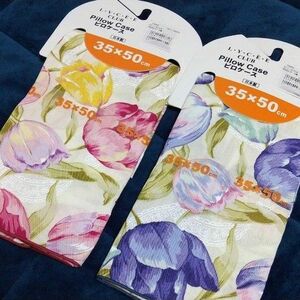 枕カバー 日本製 ピロケース ファスナー付き 花柄 チューリップ 柄 綿100% 2枚 セット　LYCEEクラブ