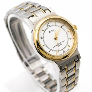 《美品》SEIKO ALBA 腕時計 ホワイトシルバー レディース クォーツ a