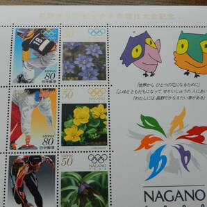 切手シート 長野オリンピック・パラリンピック冬季競技大会記念 ３枚セット 1998年 額面 2600円   きれいな状態  の画像5