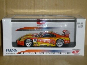 1/43 EBBRO SUPER GT 500 triple a SARD SUPRA GT 橙/黄