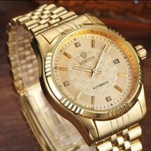 【特別価格】ゴールド カジュアル 腕時計 腕時計 自動機械式 ギフト ステンレス鋼 日付 男性 メンズ ダイヤル ファッション_画像1