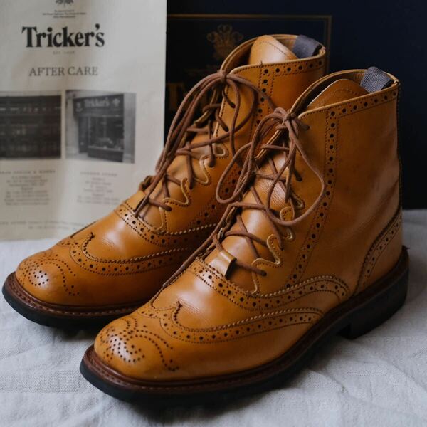 Tricker's THE JACK COLLECTION カントリーギリーブーツウイングチップ 茶4