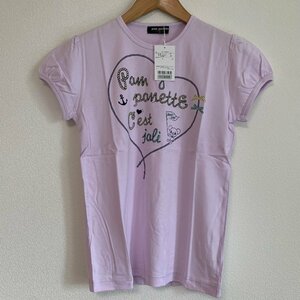 未使用品 pom ponette junior ポンポネット ジュニア Tシャツ L 160 パープル 女の子 夏 タグ付き 美品