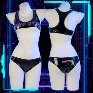  most new work .. lustre enamel PU super sexy small demon uniform bikini baby doll ero underwear school swimsuit contest underwear cosplay costume 