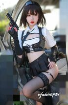 新作 5点セット エロ可愛い 胸魅せ タイツ風ハイレグレオタード 婦警 仮装 制服 コスプレ衣装 セーラー服風 レースクイーン リボン付_画像4