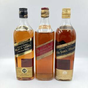 3.29MI-B2624★未開栓 JOHNNIE WALKER3本まとめ（Black.Red.EXTRA）★クール便不可/容量700〜760ml/アルコール分40〜43%/ウイスキー/DA7DD4