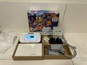 【完品】【任天堂 Wiiu 本体 セット【スプラトゥーン セット】シロ 32GB ゲームパッド アダプタ】