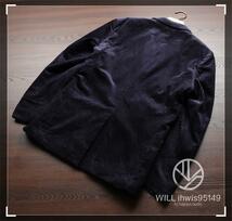 AS20　イギリス　テーラードジャケット　メンズ　180/L(日本サイズでM程度)　スーツ　コーデュロイ　高品質　肉厚完売　紳士　ネイビー_画像3