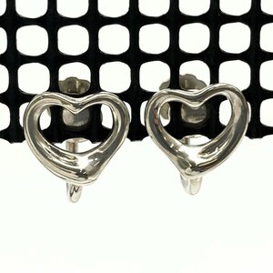  Tiffany Open Heart earrings screw type silver 925 lady's TIFFANY&Co. brand accessory fashion USED