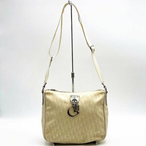 Christian Dior クリスチャンディオール トロッター ショルダーバッグ 斜め掛け バッグ アイボリー ナイロン 15-BO-0017 レディース USED