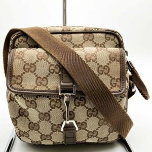 GUCCI グッチ GG柄 ショルダーバッグ ミニバッグ 斜め掛け バッグ ブラウン GGキャンバス レディース メンズ 90470 USED