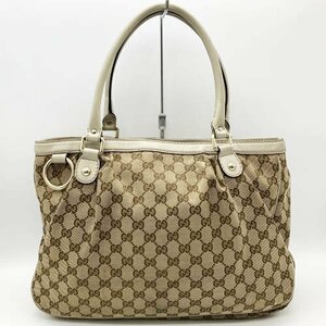 GUCCI グッチ GG柄 スーキー トートバッグ ショルダーバッグ 肩掛け バッグ ベージュ GGキャンバス レディース ファッション 296835 USED