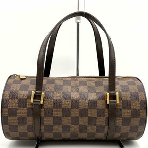 LOUIS VUITTON ルイ・ヴィトン ヴィトン N51304 パピヨン PM ハンドバッグ ミニバッグ 腕掛け ブラウン ダミエ キャンバス レディース USED