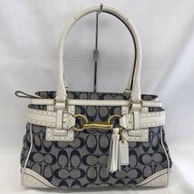 『USED』 COACH コーチ シグネチャーハンドバッグ 10507 キャンバス/レザー_画像1