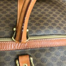 CELINE セリーヌ マカダム柄 ボストンバッグ 旅行鞄 ハンドバッグ ブラウン PVC レディース メンズ ファッション JMB11 USED_画像7