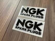 ★送料無料★NGK Spark Plugs Sticker カッティング ラミネート ステッカー デカール ブラック&シルバー 2枚セット_画像2