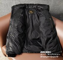 42万 最上級ナッパ ダウンジャケット 本革 ライダース 羊革 ダウンコート 厚手 超レア イタリアンレザー*designer プレミアム 超防寒 XL_画像2