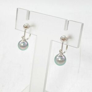 ■K14WG アコヤ本真珠イヤリング■m約2.4g pearl パール earring イヤリング Blue ブルー earring pierce jewelry ジュエリー DE0の画像3