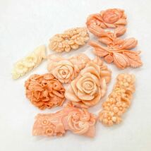 750ct!!■彫刻珊瑚おまとめ■m重量約150g ルース 裸石 宝石 ジュエリー jewelry coral コーラル サンゴ さんご 珊瑚 CE0_画像4