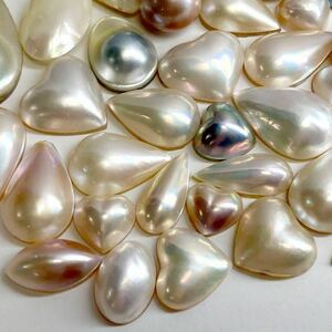 変形!!400ct■マベパールおまとめ■ m 重量約80.0g 11.0-36.0mm pearl パール 半円真珠 ジュエリー jewelry パーツ parts 裸石 宝石 