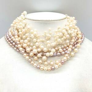 ■淡水パールネックレス6点おまとめ■m約168g 真珠 ケシ バロック ベビー pearl Pearl necklace jewelry silver DA0