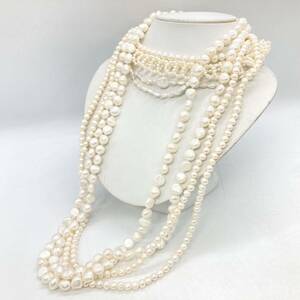 ■淡水パールネックレス5点おまとめ■m約371g 真珠 パール ケシ バロック ベビー pearl Pearl necklace jewelry silver DA0