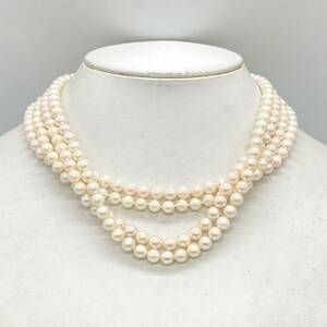 ■アコヤ本真珠ネックレス4点おまとめ■m約96g約5.5~6.5mm あこや 真珠 パール pearl necklace jewelry parts DA0