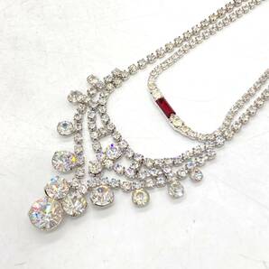 大ぶり!!■ネックレス10点おまとめ■a約172.5g ビジュー クリスタル CZ カラーストーン ネックレス ラインストーン necklace silver CE0の画像5