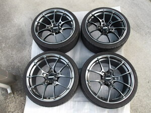 RAYS VOLK RACING G025 鍛造 19×9.5J＋44 5H PCD114.3 HK FACE3／ADVAN NEOVA AD08R 235/35R19 4本セット 中古品 FK7