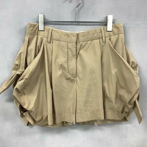[D2451] Prada short pants waist rubber stretch beige group 38 PRADA / small size flight OK