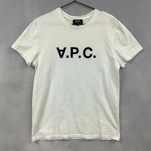 [D2462] アーペーセーリュマダムパリ Tシャツ 半袖 クルーネック ロゴ ホワイト系 M A.P.C. RUE MADAME PARISの画像1