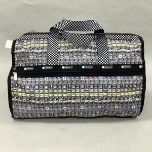 [D2506] レスポートサック ボストンバッグ ポーチ＆ショルダーベルト付き ブルー系 LeSportsac