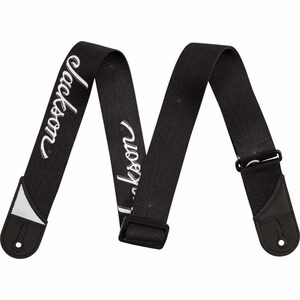 Jackson White Logo Strap, Black, 2 ギターストラップ〈ジャクソン〉