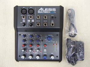 B325 美品中古 動確済 ALESIS アレシス MultiMix 4 USB FX エフェクト＆USBオーディオインターフェース内蔵4チャンネルミキサー