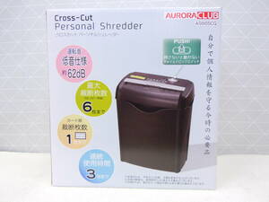 B363 beautiful goods used moving . settled AURORA Aurora low sound specification electric Cross cut personal shredder A4 maximum 6 sheets same time cutting card AS665CQ