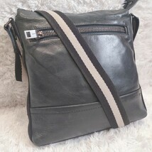 良品/希少色●BALLY バリー メンズ ビジネス ショルダーバッグ レザー サコッシュ ボディ クロス トレスポ 型押し ロゴ 斜め掛け ネイビー_画像1