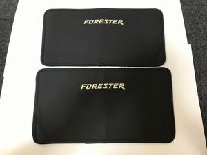 送料無料【FORESTER ロゴ入り シートバック キックガード 左右セット 中古品】フォレスター 足元キズ防止 ※適合不明 マジックテープ取付