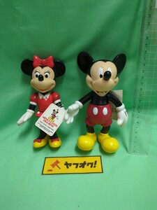 ビンテージ　ディズニー　ミッキー　ミニー　ソフビ　フィギュア　アーティキュラティッド　２体