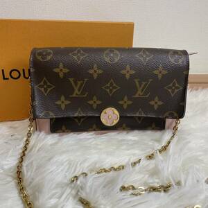 現行品・人気品　LOUIS VUITTON ルイヴィトン 財布 チェーン/ショルダーウォレット M67405 Brown Leather ポルトフォイユ・フロール