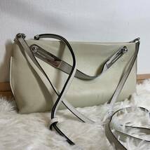 1円 LOEWEロエベ ミッシー 2wayハンドショルダーバッグ 白系　_画像1