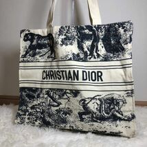 1円 新品未使用 Christian Dior クリスチャンディオールトートバック キャンバス トワル ドゥ ジュイ エンブロイダリー ネイビー_画像2