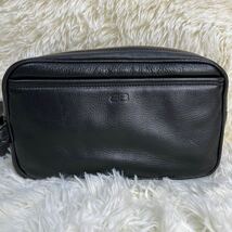 【新品未使用・タグ付き】定価92800円 BALENCIAGA バレンシアガ クラッチバッグ BB ロゴ型押し セカンドバッグ 裏地総柄 革 レザー 黒_画像2