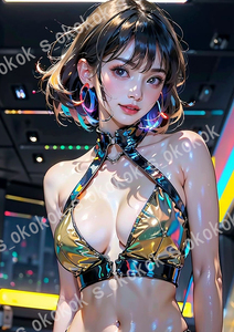  AI 美女 イラスト アートポスター セクシー 女の子 コスプレ グラビア 美人 美女 美少女 高画質 匿名配送 A4 ok-3094