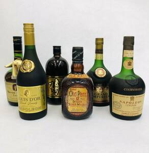 お酒6本まとめ Baron Otard , 樽リキュール , Grand Empereur , Old Parr 12年 , ナポレオン , Louis D'or 未開栓 C4