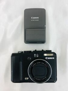 Canon PowerShot G9 通電ok ブラック デジカメ バッテリー,アダプタ付き M2