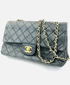 CHANEL マトラッセ25 ラムスキン Wフラップチェーンショルダー ココマーク ターンロック ヴィンテージ C3