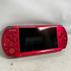 K203-162 PlayStation Portable PSP 3000 プレイステーション ポータブル レッド バッテリー無し 動作未確認ジャンク扱い 送料520円