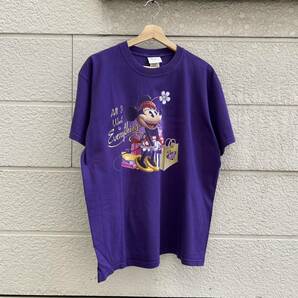 90s 00s USA古着 紫 ミニーマウス プリントTシャツ 半袖Tシャツ ディズニー アメリカ古着 vintage ヴィンテージ オフィシャル Disneyの画像2