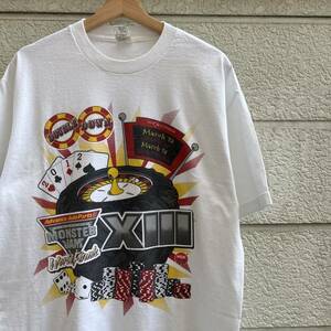 USED USA古着 白 プリントTシャツ ALSTYLE カジノプリント 半袖Tシャツ カラフル アメリカ古着 vintage ヴィンテージ Lサイズ ホワイト